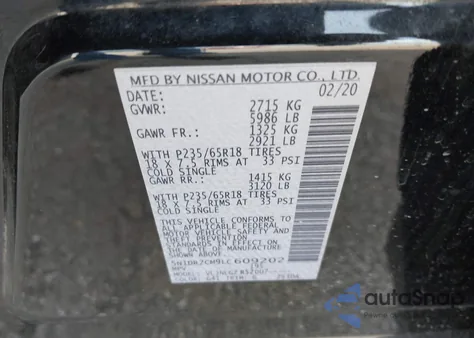 2020 Nissan Pathfinder Sl 4Wd from USA, damaged, VIN 5N1DR2CM9LC609202